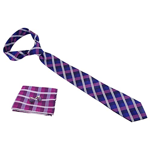 Set de corbata para hombre con diseño a cuadros clásico 3 piezas miniatura 5