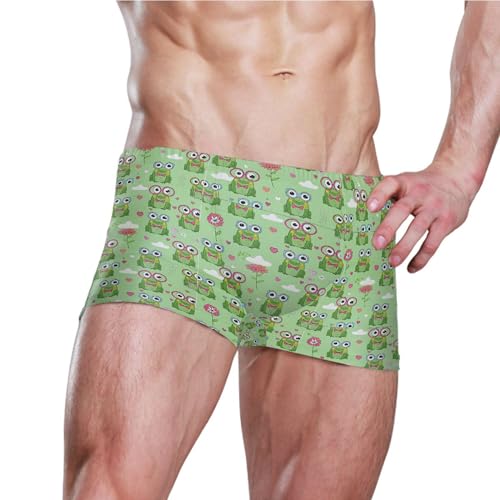 Cute Frog Mens Swim Trunk Swimwear Bathing Suit Swim Brief Square Leg Board Short S B04041223