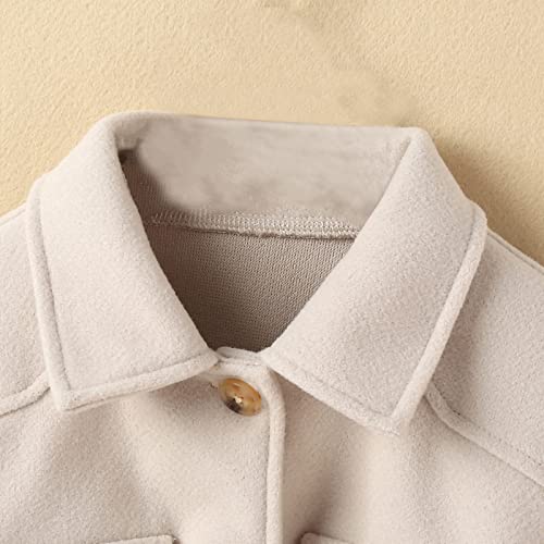 Kids Girl Casual Jackets Overcoats Solid Color Long Sleeves Button Closure Bow-knot Belt Winter Coat4