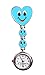 Produktbild Schwesternuhr Krankenschwesternuhr Top modernes Tigaheart-Smiley Design mit Clip und Batterie Pflegeruhr Kitteluhr Damenuhr Herrenuhr 1 Stück (Hellblau)