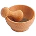 Creative Home Mortaio con Pestello per Pesto | Legno di Faggio Naturale | 6 x 10,5 cm Diametro | Macina Spezie Manuale | Forte e Durevole | Perfetto per la Macinazione di Erbe, Noci