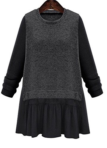 Jupe mi-longue gris foncé YALI anti-froissement taille 4XL