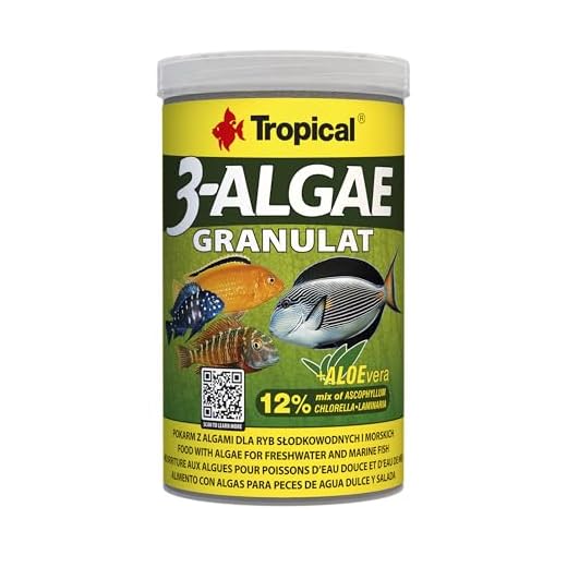 3-Algae GRANULAT 1000ml / 440g - Alimento con Algas para Peces de Agua Dulce y Salada