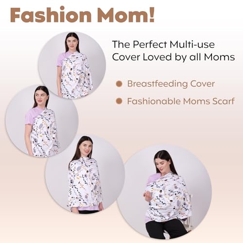 Image of a baby cherry-Nursing Cover, Nursing Covers for Feeding Mom, Feeding Cover Breastfeeding Mother, Feeding Cover for Mom, Multi-Use, Breathable, 360 Full Privacy (Brown),1 Count