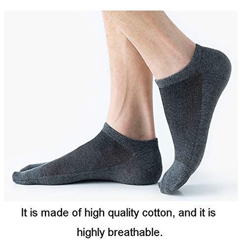 Men's Tabi Flip Flop Socks Athletic Cotton Crew Two Toe 5/6 Pack3