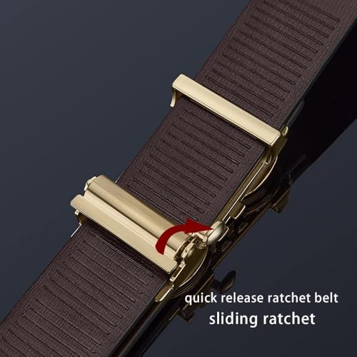 VANNANBA Genuine Leather Belts for men, Fashion Dress Designer Slide Belt for men Automatic Buckle，with Gift Box4