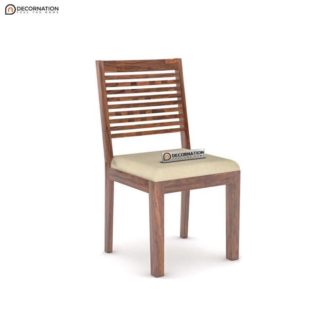 Image of DecorNation Blankenberge Solid Wooden 6 Seater Dining Table Set with Chairs | Cushioned Seating with Jute Fabric | Modern Dining Table Furniture for Home & Dining Room
