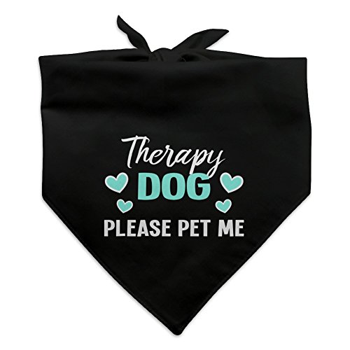 GRAPHICS & MORE Therapy Dog Please Pet Me with Hearts Dog Pet Bandana - Black