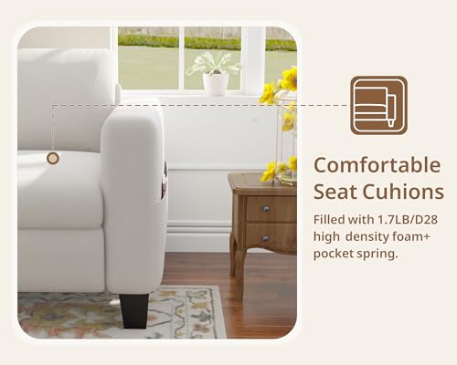 Image of SRMS Sectional Couches for Living Room 78 inch L Shaped Sofa with Storage Ottoman | Free 3 - Pillows | Sofa Set for living Room, Office, Hotel | Modern Classic 3 Seater Sofa Set | Timeless Appeal | White