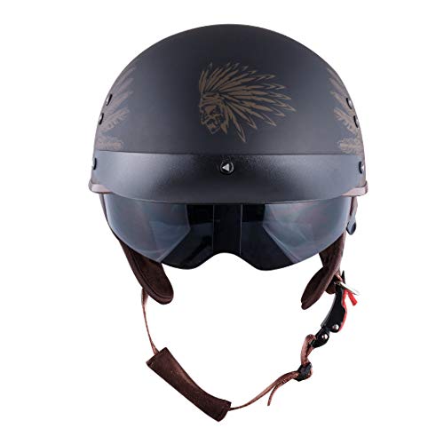 image for VCOROS Motorcycle Half Helmet Sun Visor Quick Release Buckle DOT Appro