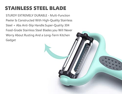 Symgila Kitchen Peeler Slice Julienne Peelers For Vegetables Fruit Carrot Potato Stainless Steel Sharp Blades Multifunctional Kitchen Tools Green (Green) #TOP3
