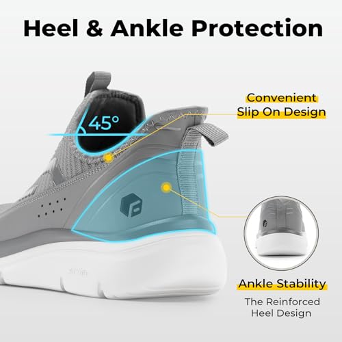 Image of FitVille Men's Extra Wide Slip on Walking Shoes with Arch Support Men Slip on Sneakers for Foot Pain Relief-Stepease V2