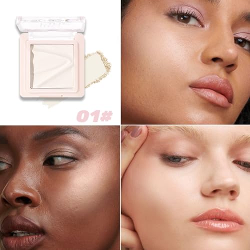 Image of Contour & Highlighter Palette - Nude Pink Beige White Clear Natural Brightening, Non-Cakey Satin Finish for Flawless Sculpting (01# Milk Rice White)