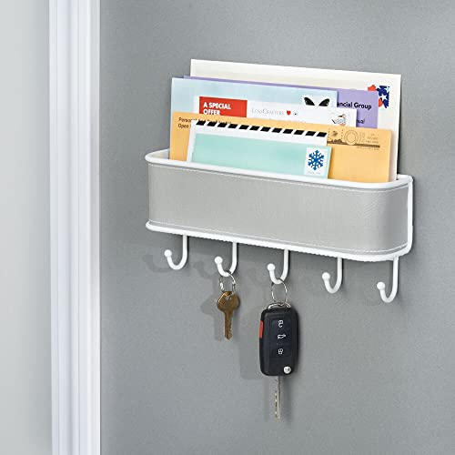mDesign - Posthouder en sleutelrek - postorganizer/wandrek - voor brieven, dossiers, sleutels en meer - wit - Image 6