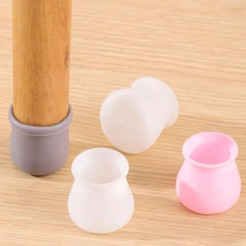 16 Pcs Silicone Chair Leg Floor Protectors – Anti-Scratch, Non-Slip Chair Feet Protectors for Chairs, Tables & Stools – Noise-Reducing, Stretchable Silicone Covers (Pink)