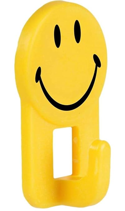 CELLEBII Smiley Hook Set Self Adhesive for Wall Hanging Kitchen Bathroom Accessories Hook??(Pack of 6)