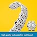 HKTS Stainless Steel Lug End Watchband For Cartier Ballon Bleu Series 20 * 12mm 18 * 11mm 14 * 8mm W6920046 Straps Women Men Bracelet(Silver,20-12mm)