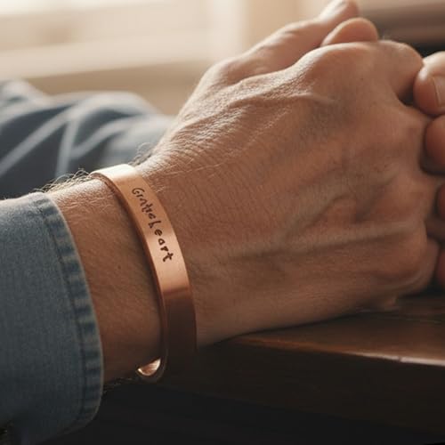 Image of Touchstone copper bracelets | gift for men women |adjustable 100% pure solid real magnetic jewelry | handmade bracelet set combo | rope braided tibetan bangles.
