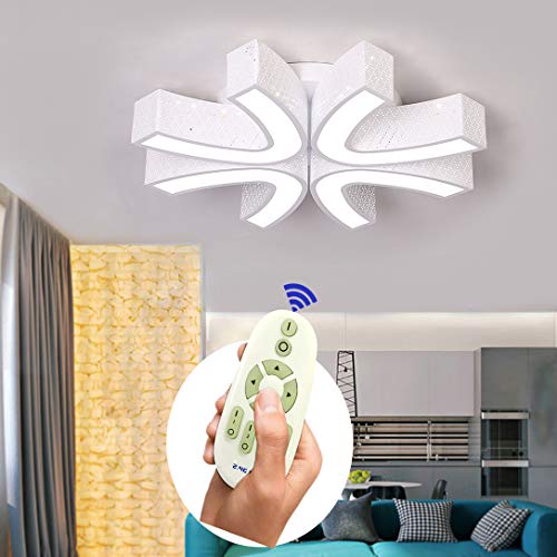 Preisvergleich Produktbild BFYLIN 54W Dimmbar LED Deckenleuchte Modern Deckenlampe Flur Schlafzimmer Wohnzimmer Lampe Energiespar Licht+FB (Weiß-54W Dimmbar)