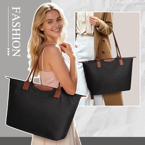 Bolso Tote para Mujer, Casual, de Cuero Vegano y Nylon miniatura 3