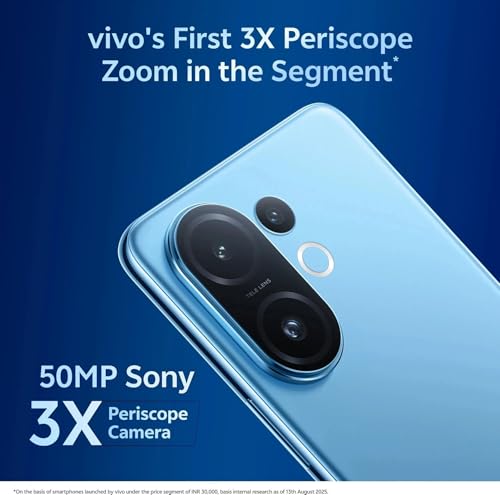 vivo T4 Pro 5G (Nitro Blue, 8GB RAM, 128GB Storage) | 50MP + 2MP + 50MP Triple Camera | 32MP Selfie | 6.77" FHD+ Display | Snapdragon 7 Gen 4 Processor | 6500mAh Battery | Fast Charging view 2