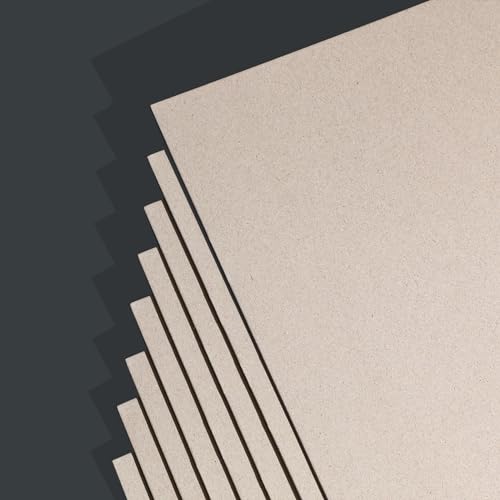 25 Stück Buchtafel, Binderwand, Deckwand, Graupappe, robuste Spanplatte zum Buchbinden, DIY-Karton (A4, 2mm)
