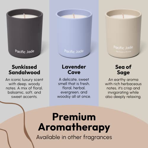 Pacific Jade Hand Poured 100% Natural Soy Candle 14Oz - Luxury Fragrance In Matte Glass For Home Or Gift - Premium Cotton Wick For 60 Hours Burn Time - Woman-Founded Brand (Golden Vanilla) #TOP4