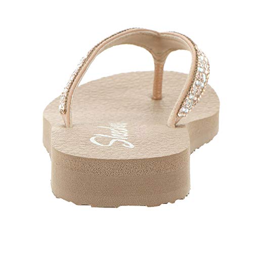 Skechers Cali Women's womens Meditation - Lotus Bae Flip Flop, Rose Gold, 8 US