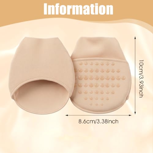 Image of Gjinxi 4 Pairs Ball of Foot Cushion Socks Toe Cover with Padding | No Show Half Sock Women Toe Topper Liner Socks with Sponge Cushion