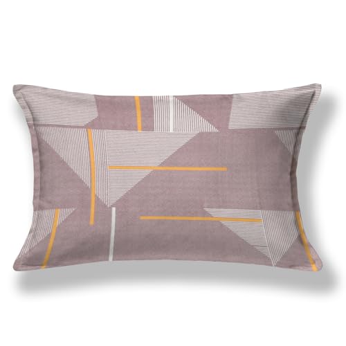 Image of 300 TC Geometric Pattern Cotton Blend Single Bed Bedsheet with 1 Pillow Cover | Wrinkle Free Soft Hypoallergenic | Bedding Set Lightweight Breathable - 60X90 Inch