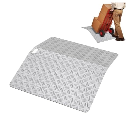 ACXIN Threshold Ramp, Door Threshold Ramp Aluminium Non-Slip Wheelchair Ramp with Handles, Portable Threshold Bridge, Load Capacity 270 kg (60 x 70 x 10 cm)