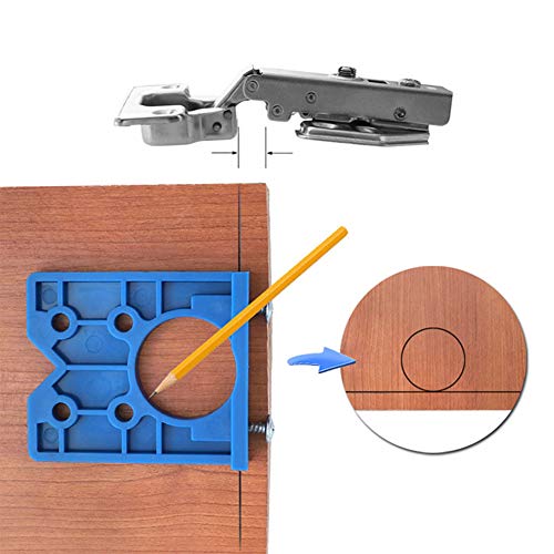 35Mm Concealed Hinge Jig Kit, Woodworking Tool Drill Bits Hinge Drilling Hole Router Jig For Cabinet Cupboard Door Installation #TOP4