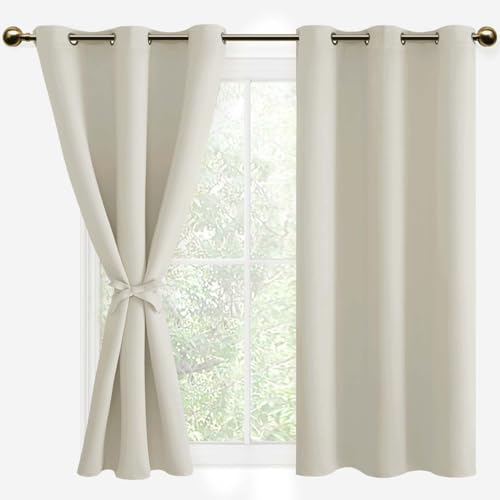 DWCN Blackout Curtains for Living Room, Ivory, 38 x 54 Inch, Set of 2 Panel by DWCN - Used condition - US$20.39