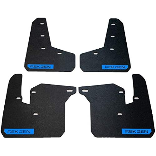 REK GEN Rally Mud Flaps with Race Blue Logo Compatible with 2015-2021 Subaru WRX/STI - Mounting Hardware & Instructions Included.