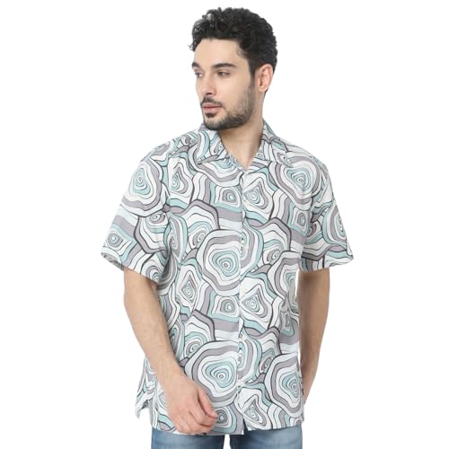 Image of Spykar Men's Relaxed Fit N /A Half Sleeve Printed Casual Shirts