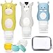 Portable Silicone Travel Bottles Set Leakproof Cosmetic Containers Refillable for Conditioner Lotion Body Wash Sunscreen Toiletries TSA Approved Cream Jar Included
