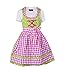 Ramona Lippert® - Dirndl per Bambine – Dirndl Chrissi in Verde – Abito Tradizionale in 3 Pezzi – Costume Tradizionale Tradizionale – Costume con Grembiule Verde Chiaro 158 cm-164 cm …