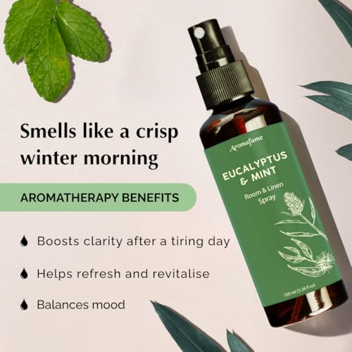 Image of Eucalyptus & Mint Air Freshener Spray for Room & Linen 100ml by Aromafume
