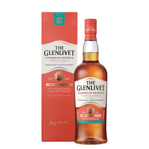 The Glenlivet Caribbean Reserve Single Malt Whisky (Rum Barrel Selection), 70 cl with Gift Box