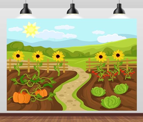 Fond tissu jardin cartoon pour une décoration d'anniversaire