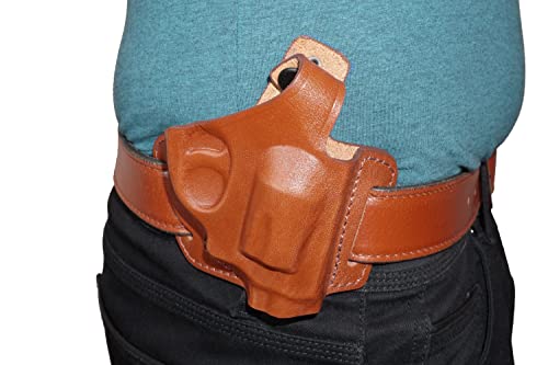 Koltster S&W J Frame Holster, 2 Slot Pancake Owb Leather Gun Holster Brown Thumb Break Open-End Rh Handmade (Alis336) #TOP5