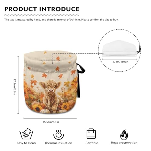 Image of Highland Cow Teapot Dust Cover Fall Tea Cosy for Teapots Keep Warm Insulated Tea Kettle Dust Cover for Party Home Decoration