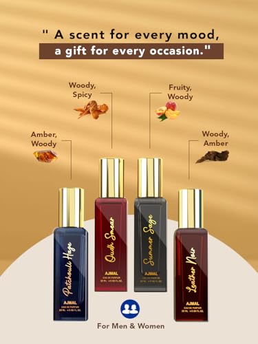 Image of Ajmal Artisan Perfume Gift Set for Men & Women | 4x20ml Unisex Eau De Parfum Miniatures | Perfume for Men and Women with Floral, Citrus & Woody Fragrance | Versatile Office /Work Unisex Cologne
