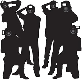 Beistle 52088 Printed Plastic Paparazzi Wall Decorations Props, Black, 63 Inches