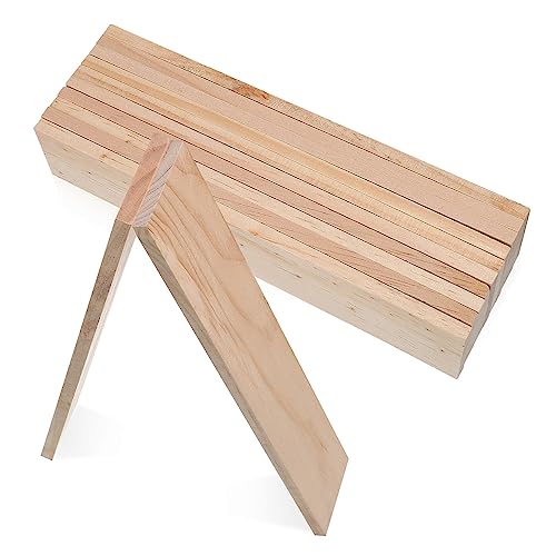 BELLIFFY 12 Piezas Tablero Rectangular Pino Sylvestris Banda Espacios En Madera Dura Junta Lama Elaboración Rectángulo Panel Agujero Tiras Tablones Bloquear Listones Abeto De Madera