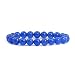 Blue Agate Gemstone 8mm Round Beads Stretch Bracelet 7" Unisex