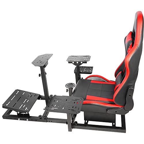 Gazzyt Flight Racing Simulator Cockpit Stand With Red Seat Fit For Logitech G29 G920 G923 X52 X56 Thrustmaster Hotas Race Car Seat Without Steering Wheel thumb #7
