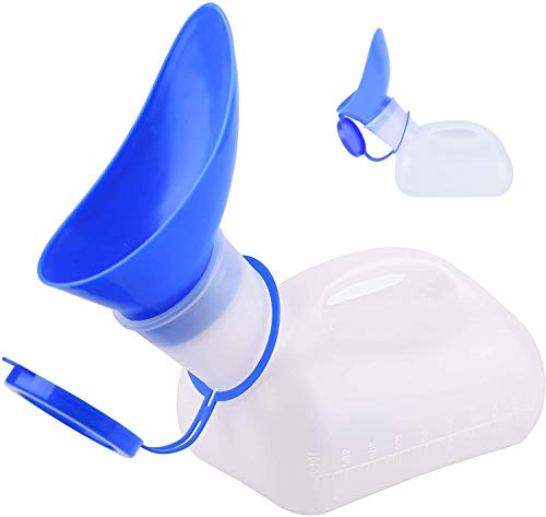 LinaLife Unisex Urinal Bottle for Men and Women, Pee Bottle with Lid and Funnel, Travel Urinal Kit for Camping Outdoor Car, Pee Bottle Home, Old Man, Children.Travel Reusable Camping 1000ML