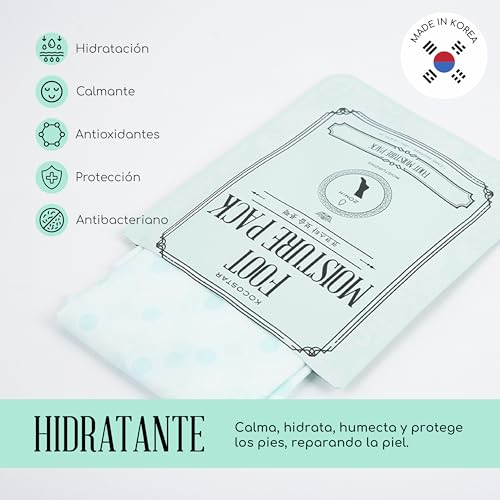 KOCOSTAR - Mascarilla Pies Foot Peeling Pack, 2 Calcetines Exfoliantes, con AHA y Ácido Hialurónico, Exfolia, Renueva e Hidrata la Piel, Suaviza Durezas y Mejora la Textura de los Pies - imagen 6