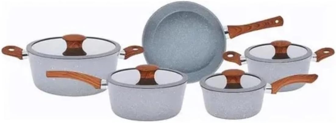 Conjunto Verona 5 Panelas com Indução e Revestimento Cerâmico – Antiaderente – Vista Home – Cinza